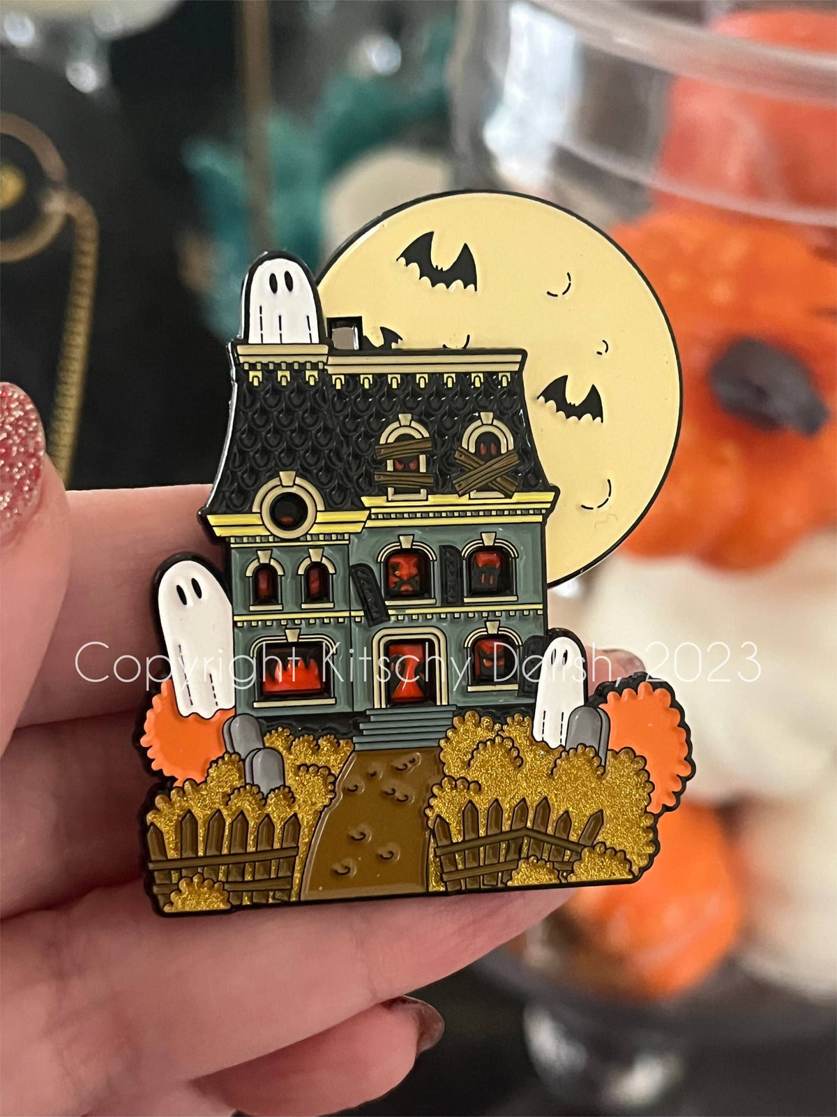 Haunted House Enamel Pin