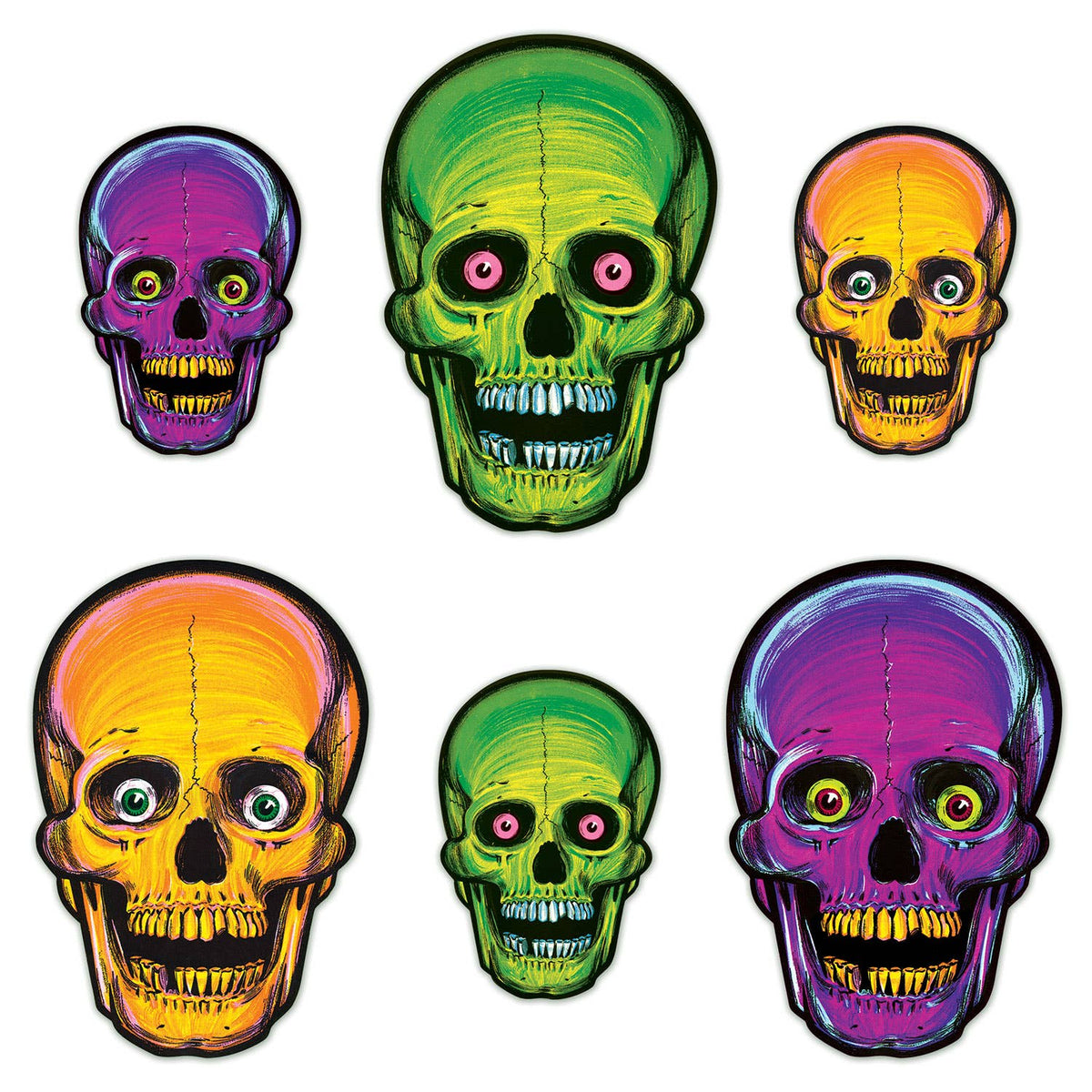 Halloween Nite-Glo Skull Cutouts
