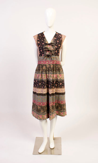 Bow Front Paisley Dress