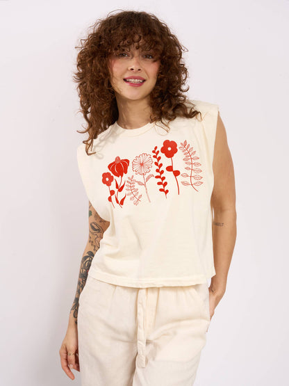 Spring Flowers Maisie Heavyweight Muscle Tee