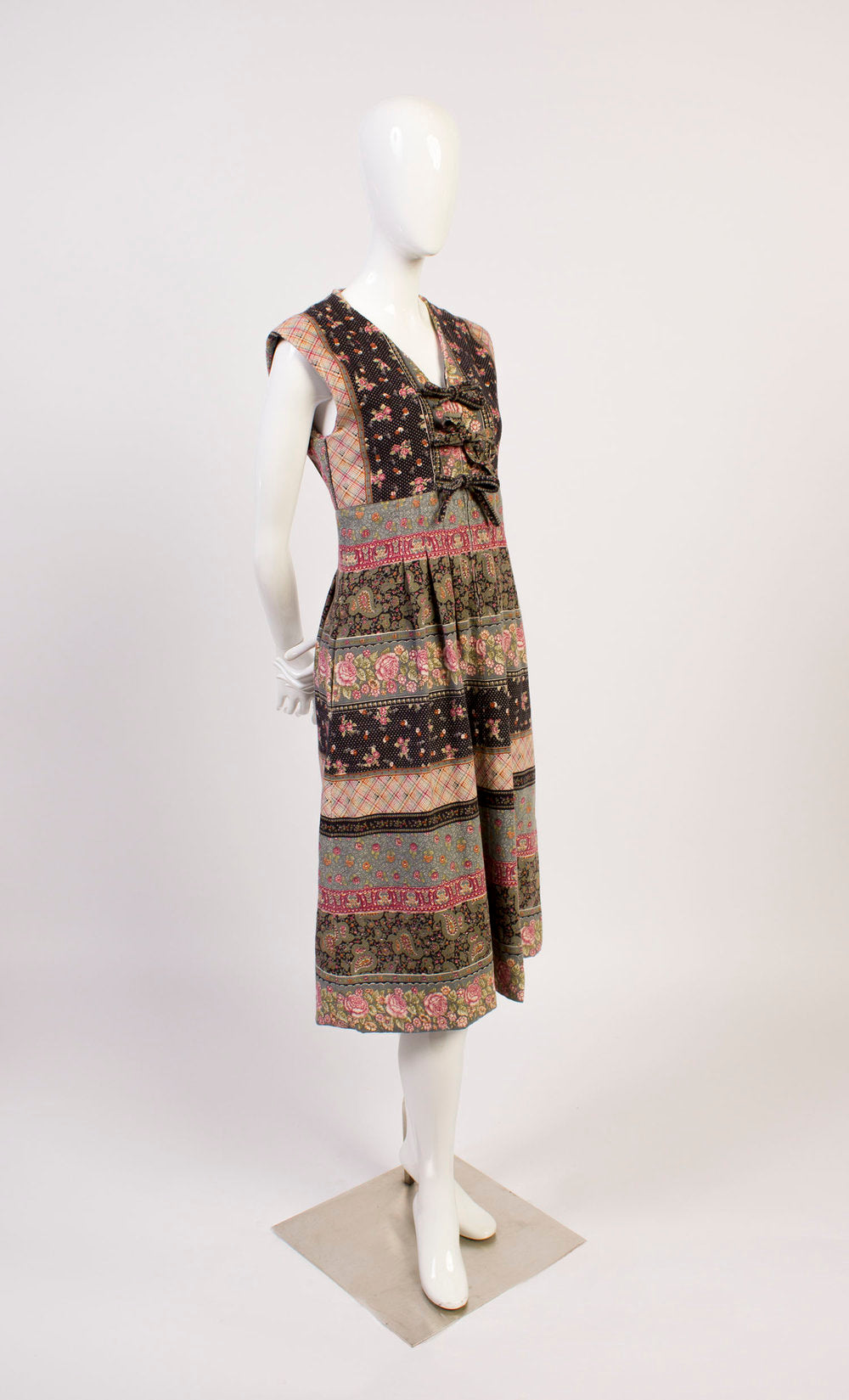 Bow Front Paisley Dress