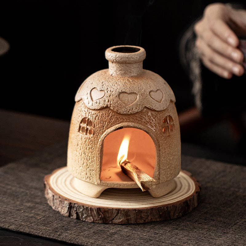 Love Hut fireplace