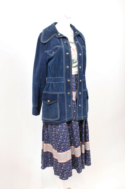 Navy Blue Suede Jacket