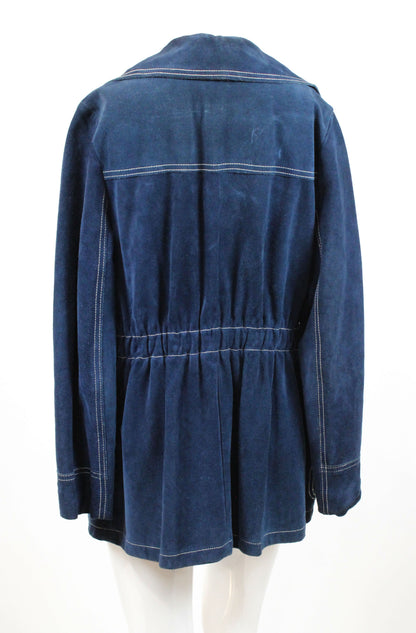 Navy Blue Suede Jacket