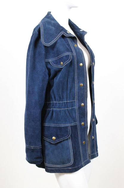 Navy Blue Suede Jacket