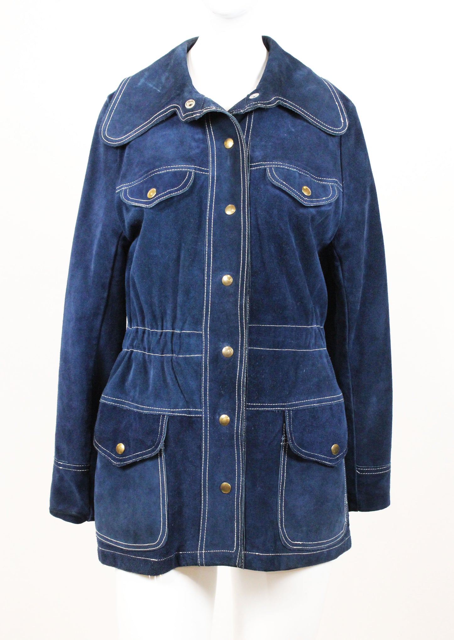 Navy Blue Suede Jacket