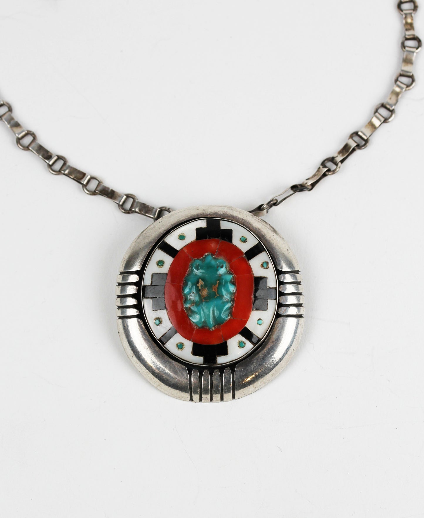 Zuni Shadowbox pendant w/chain