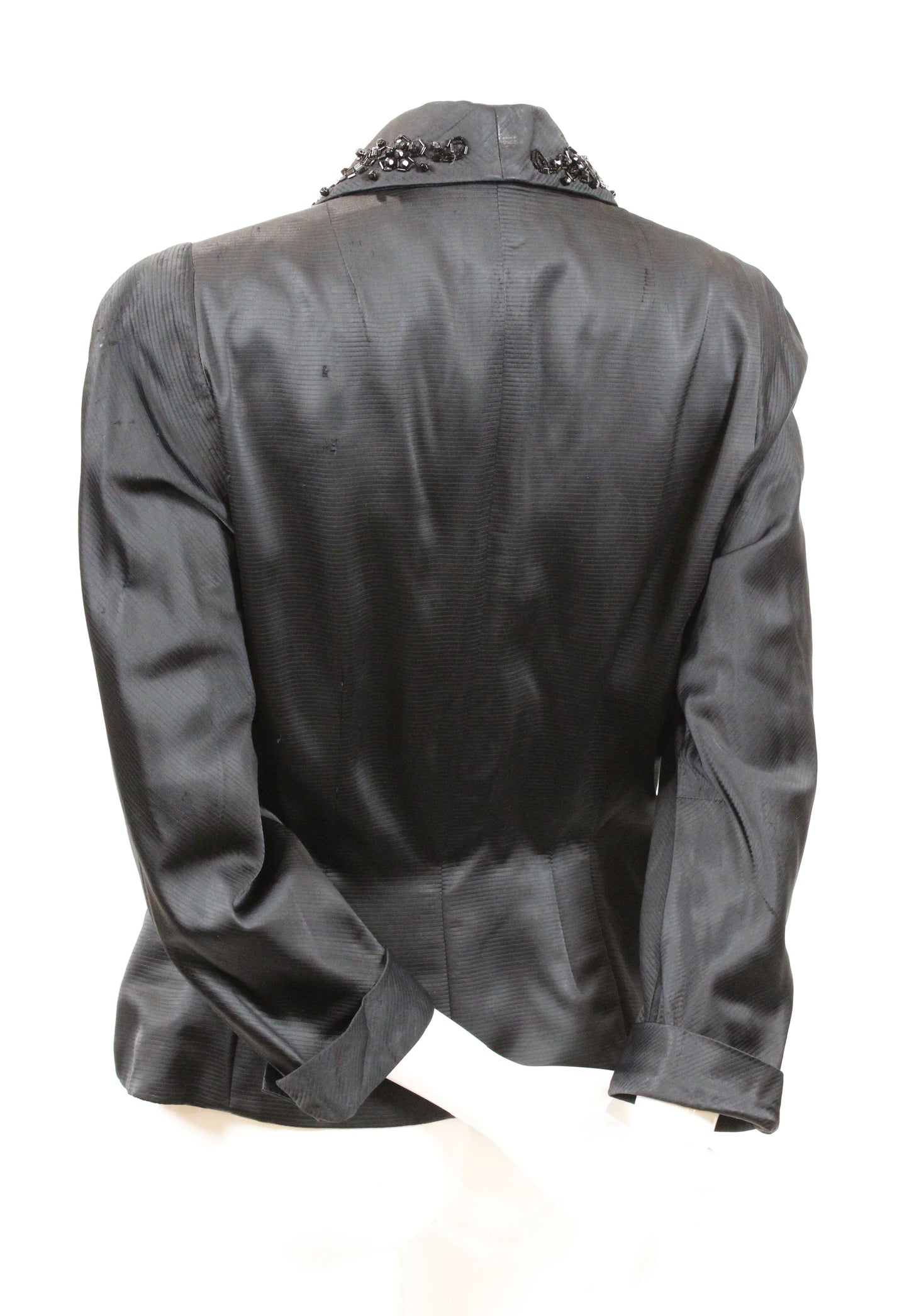 Vintage 1930s–40s Black Silk Beaded Evening Jacket