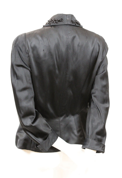 Vintage 1930s–40s Black Silk Beaded Evening Jacket