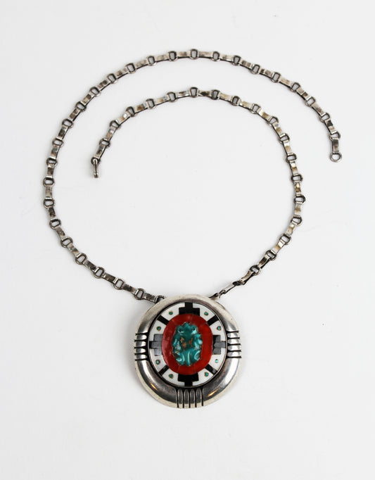 Zuni Shadowbox pendant w/chain