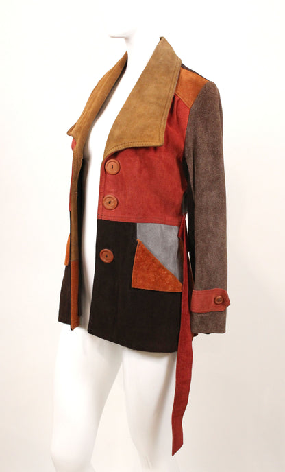 Color Block Suede Jacket