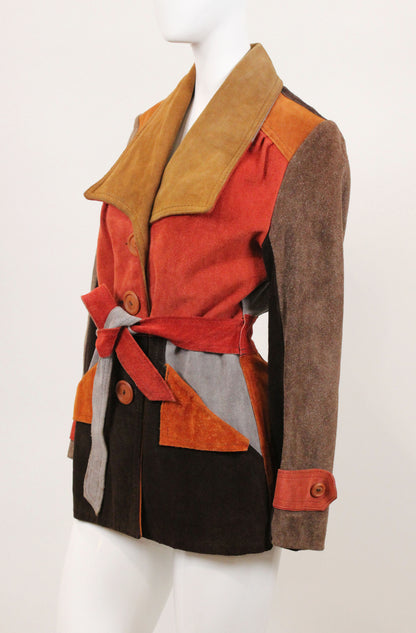Color Block Suede Jacket