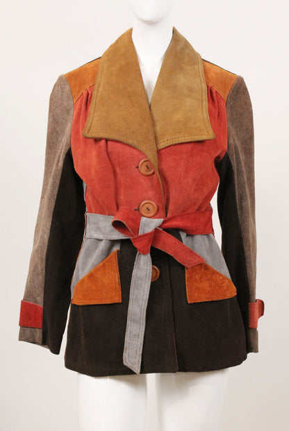 Color Block Suede Jacket