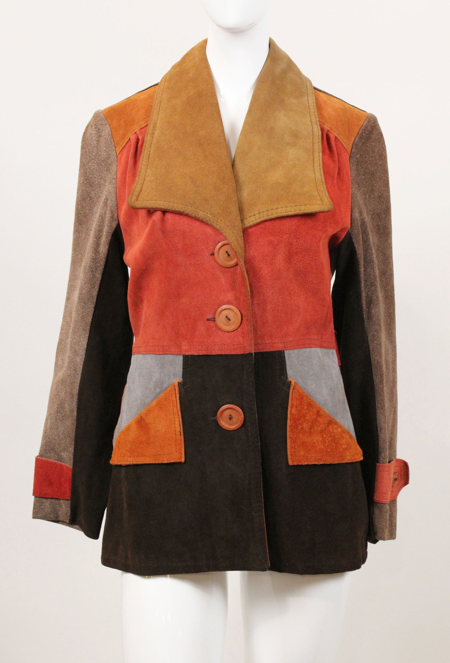 Color Block Suede Jacket