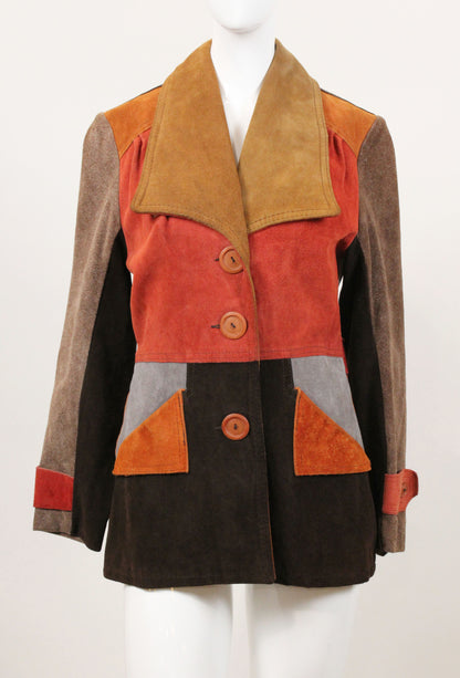 Color Block Suede Jacket