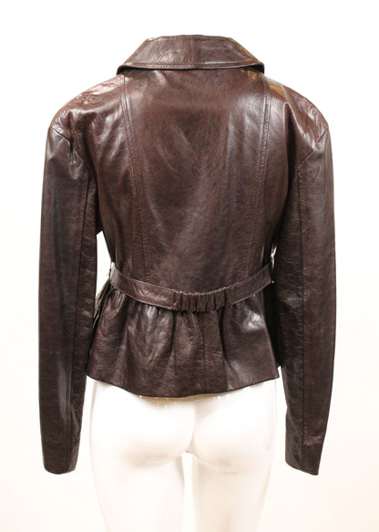 Vintage Miu Miu Distressed Leather Jacket