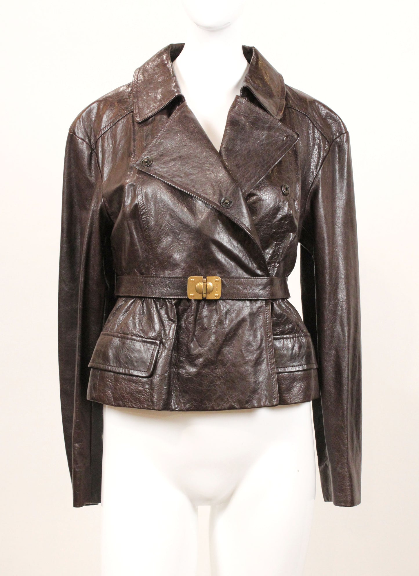 Vintage Miu Miu Distressed Leather Jacket