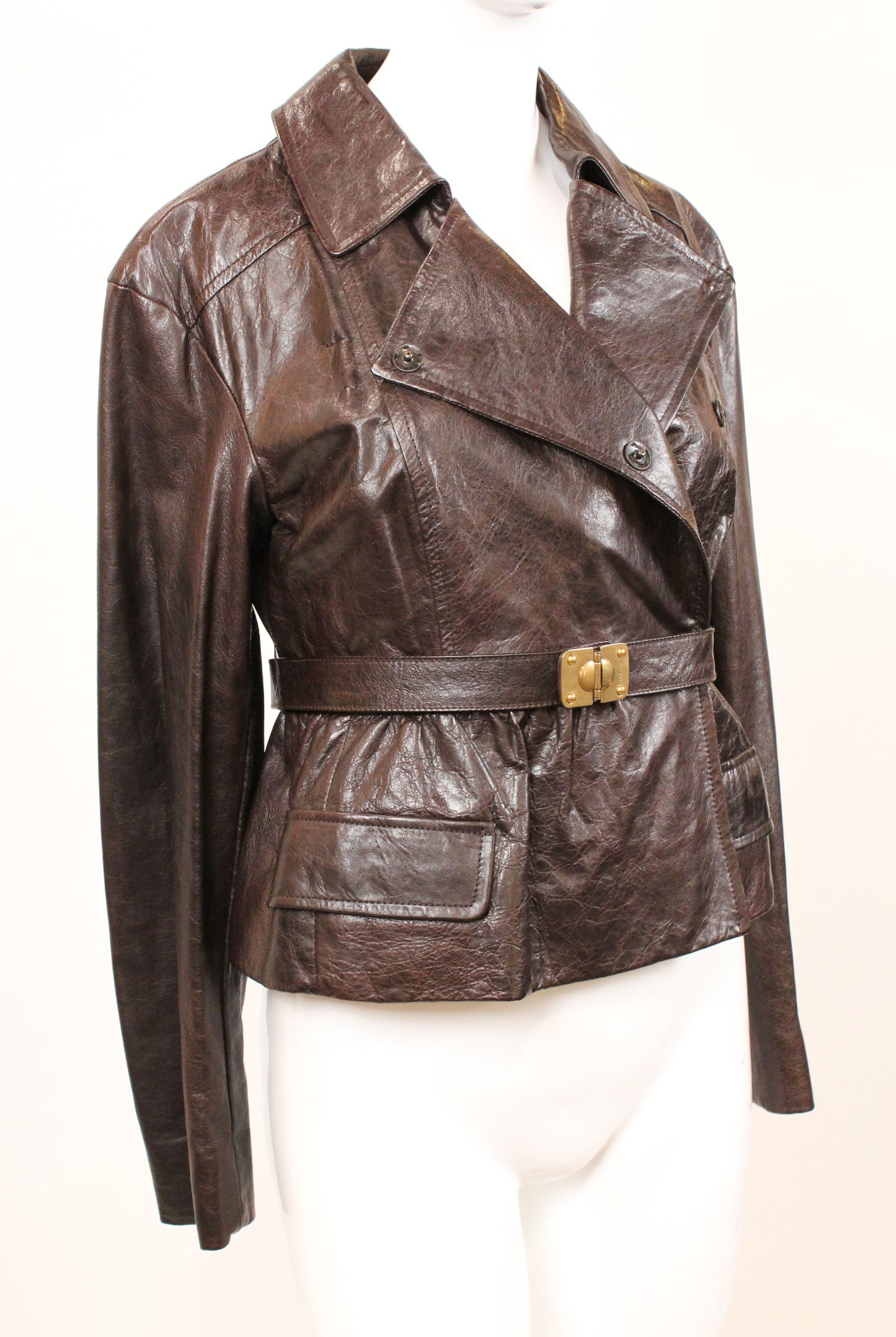 Vintage Miu Miu Distressed Leather Jacket