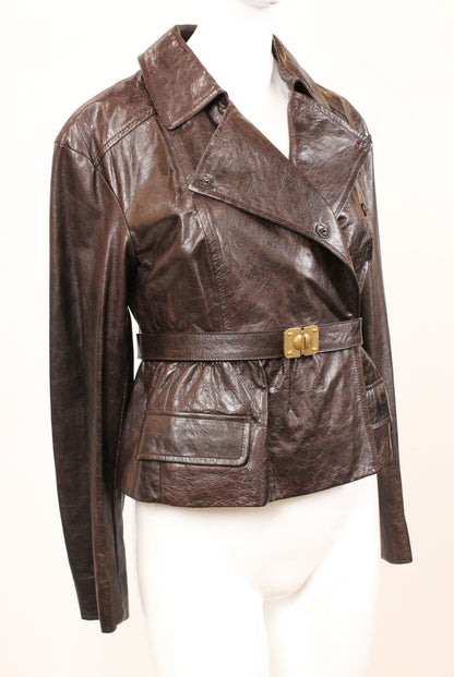 Vintage Miu Miu Distressed Leather Jacket
