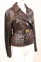 Vintage Miu Miu Distressed Leather Jacket