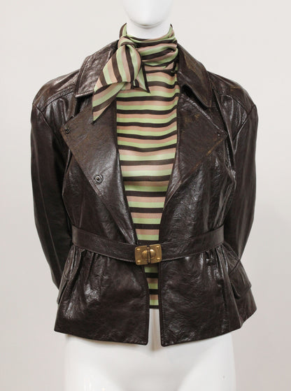 Vintage Miu Miu Distressed Leather Jacket