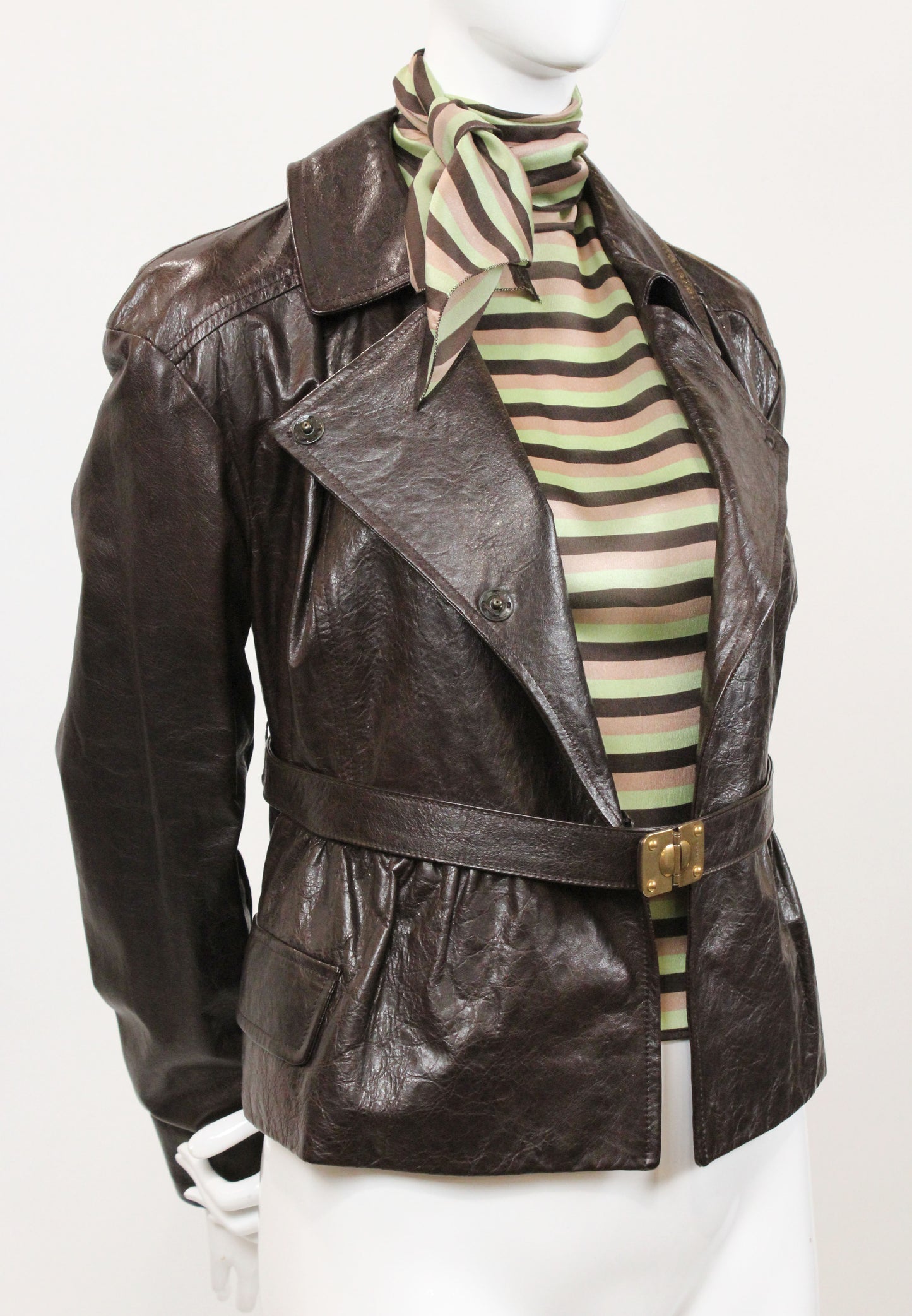 Vintage Miu Miu Distressed Leather Jacket