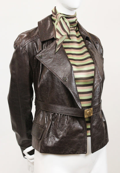 Vintage Miu Miu Distressed Leather Jacket