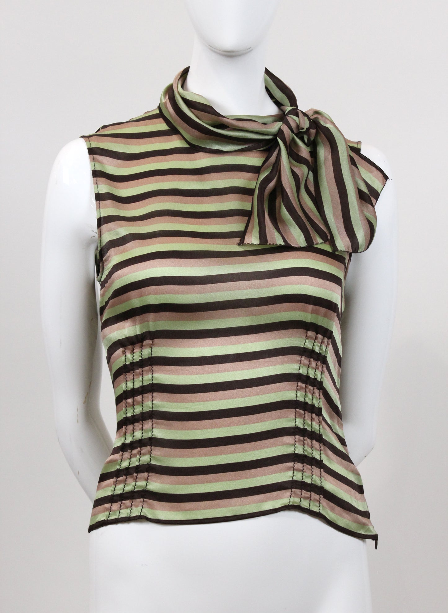 Vintage Miu Miu Silk Stripe Top
