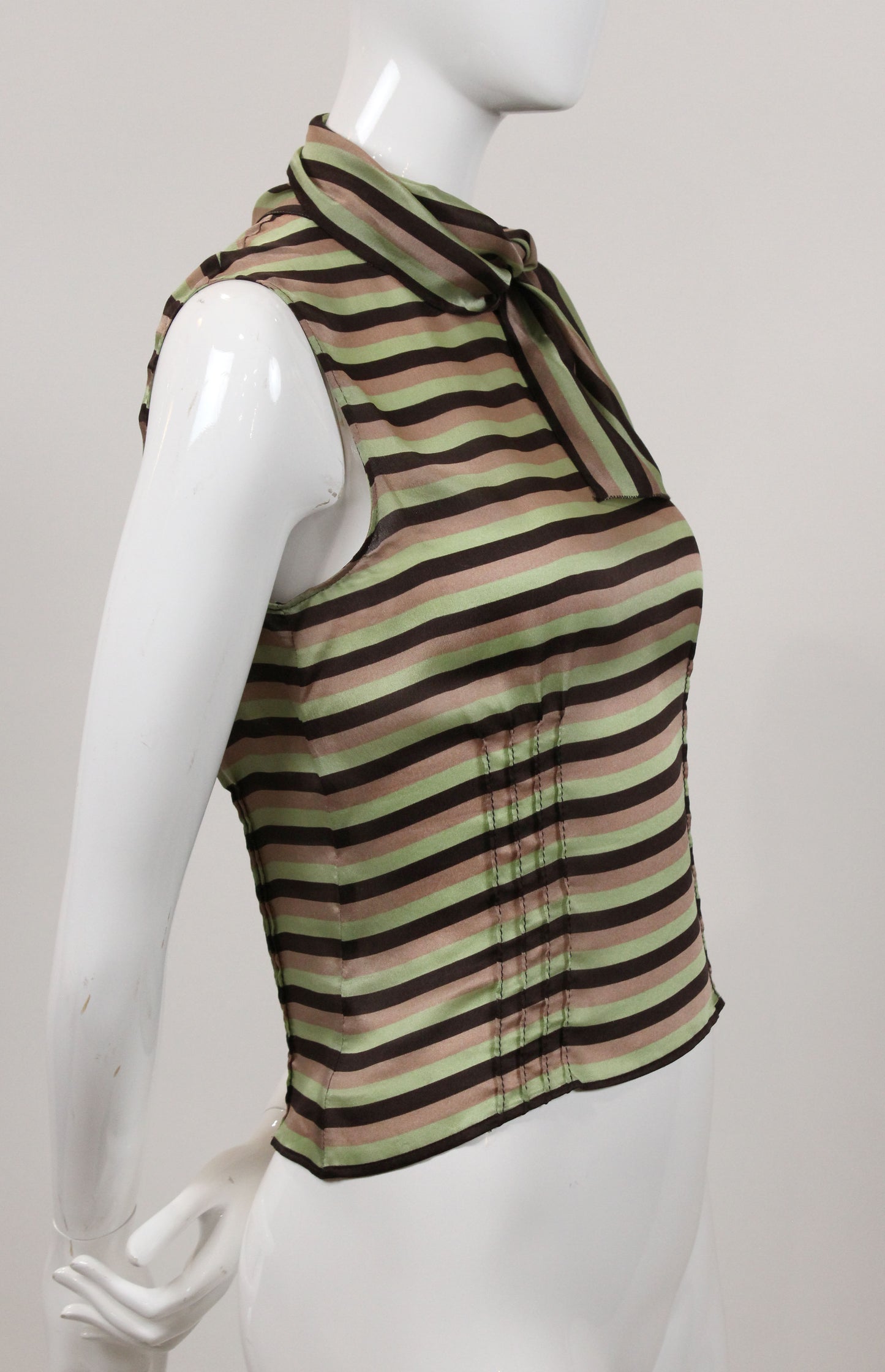 Vintage Miu Miu Silk Stripe Top