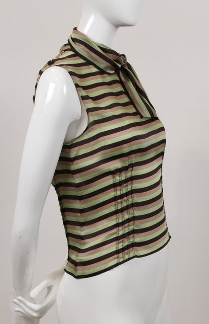 Vintage Miu Miu Silk Stripe Top