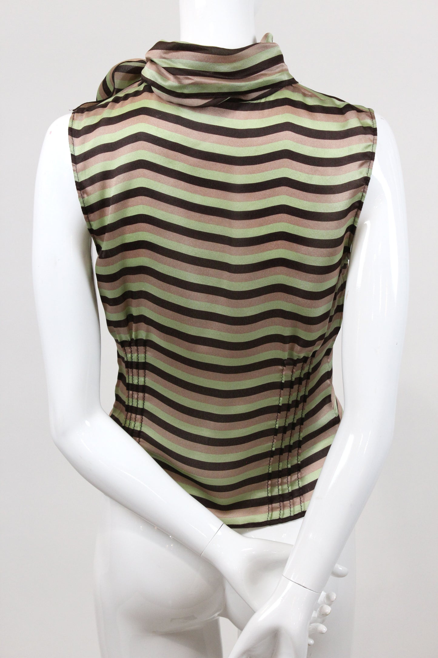 Vintage Miu Miu Silk Stripe Top