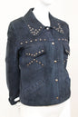 Vintage 1970s Studded Suede Jacket – Midnight Blue