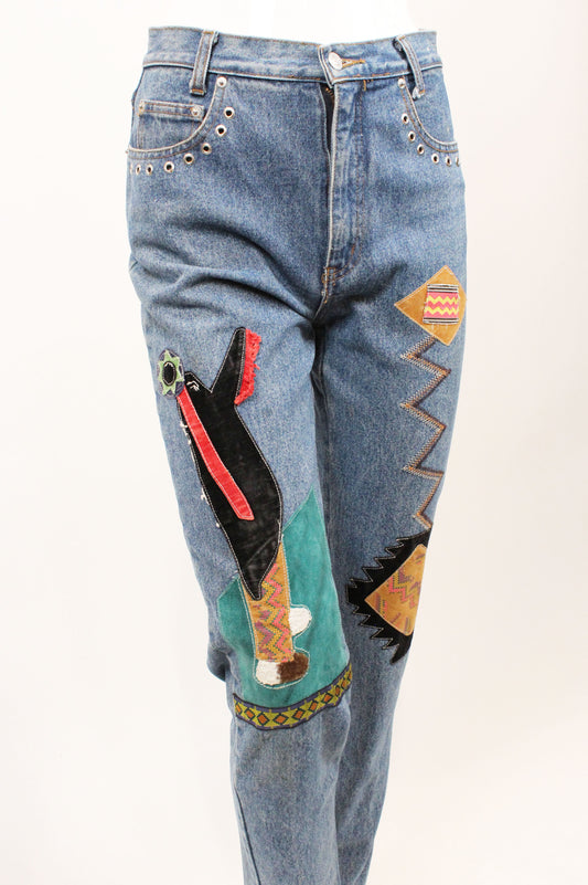 Vintage Dakota Blue Patchwork Jeans