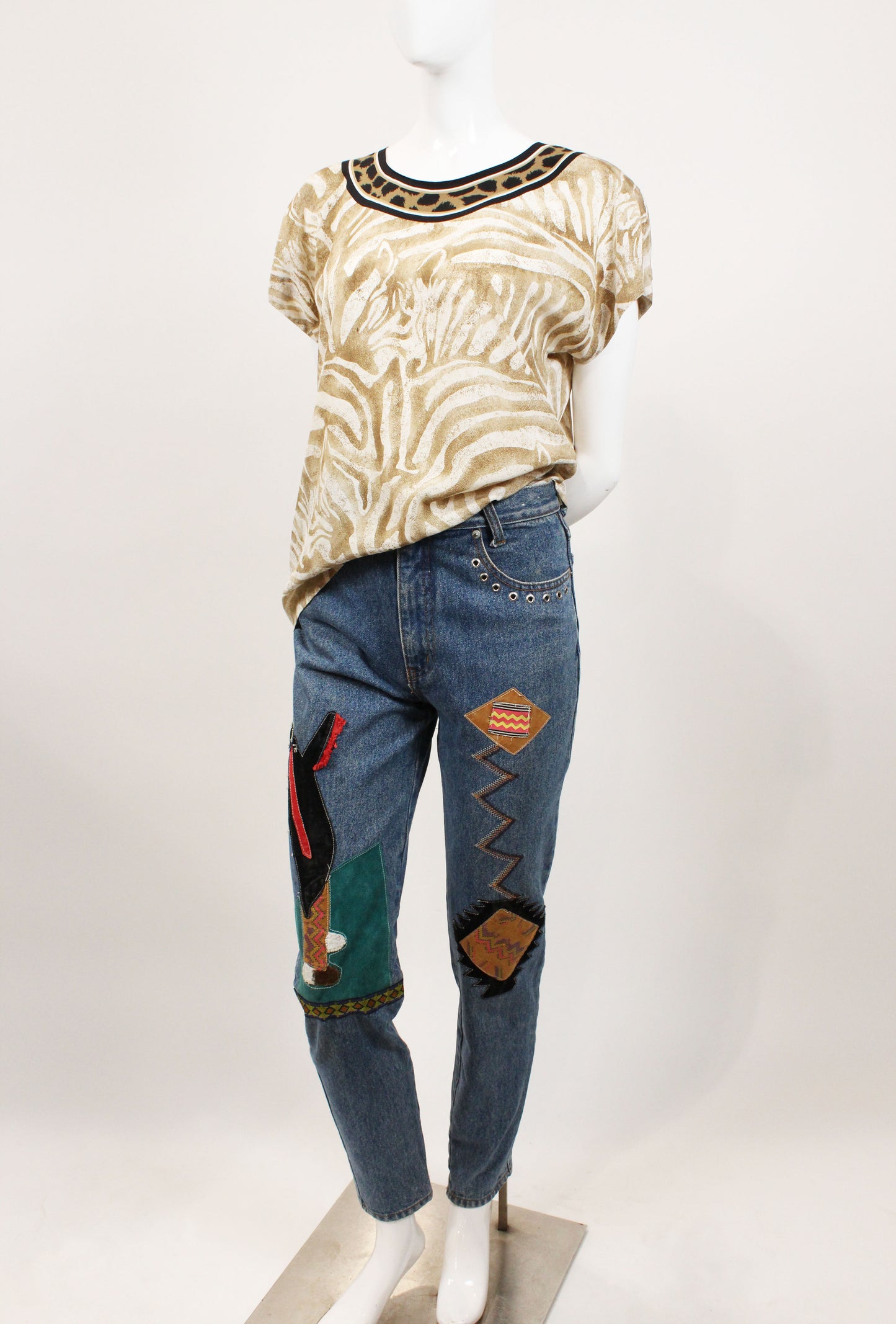 Vintage Dakota Blue Patchwork Jeans