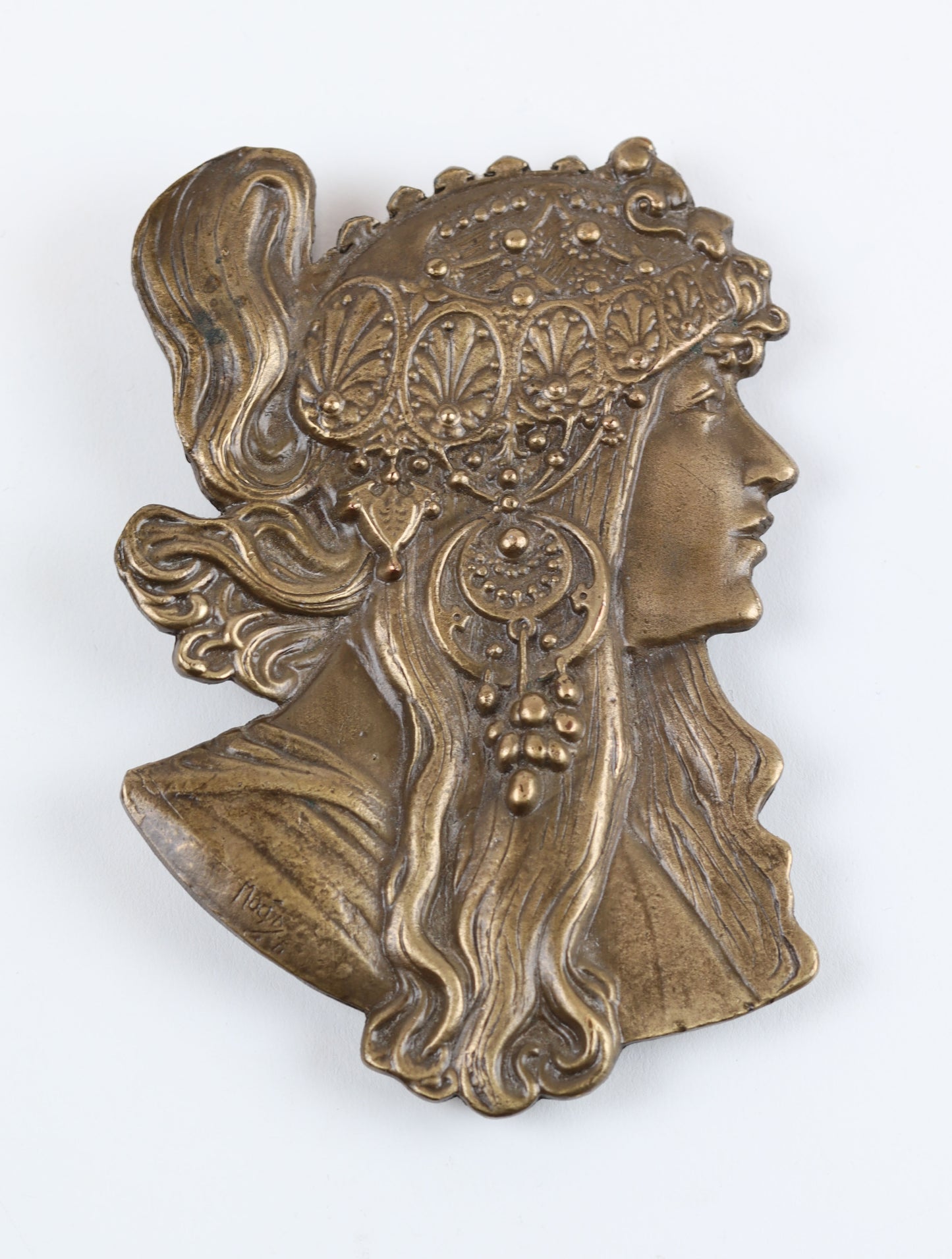 Bohemian Nouveau Brass Belt Buckle