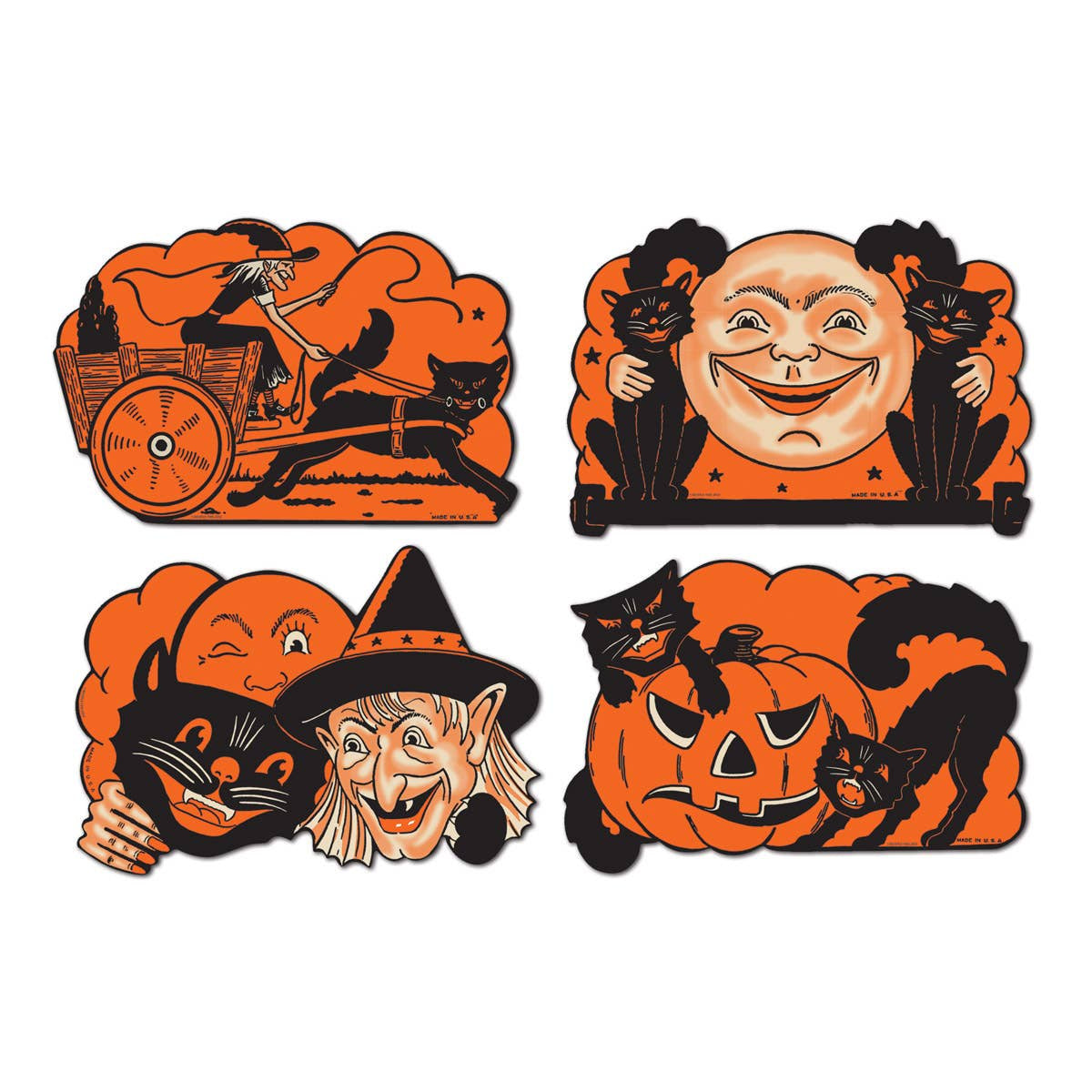 4 Vintage Halloween Cutouts
