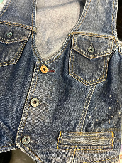 Vintage Diesel Distressed Denim Vest