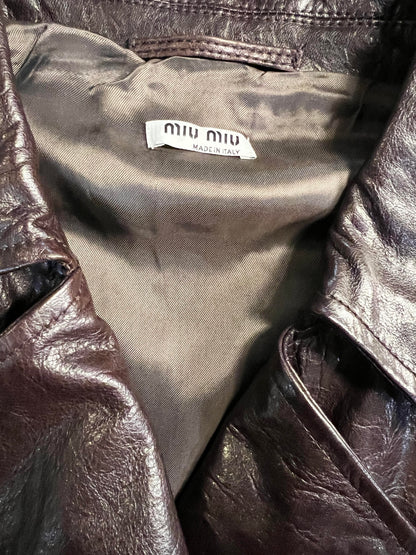 Vintage Miu Miu Distressed Leather Jacket