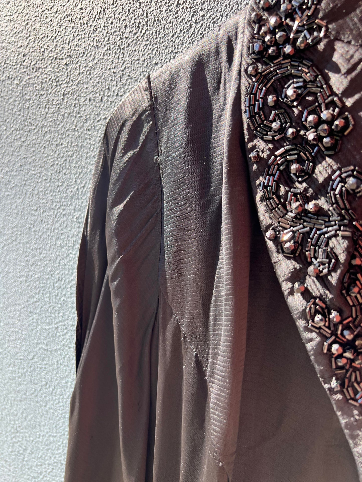 Vintage 1930s–40s Black Silk Beaded Evening Jacket
