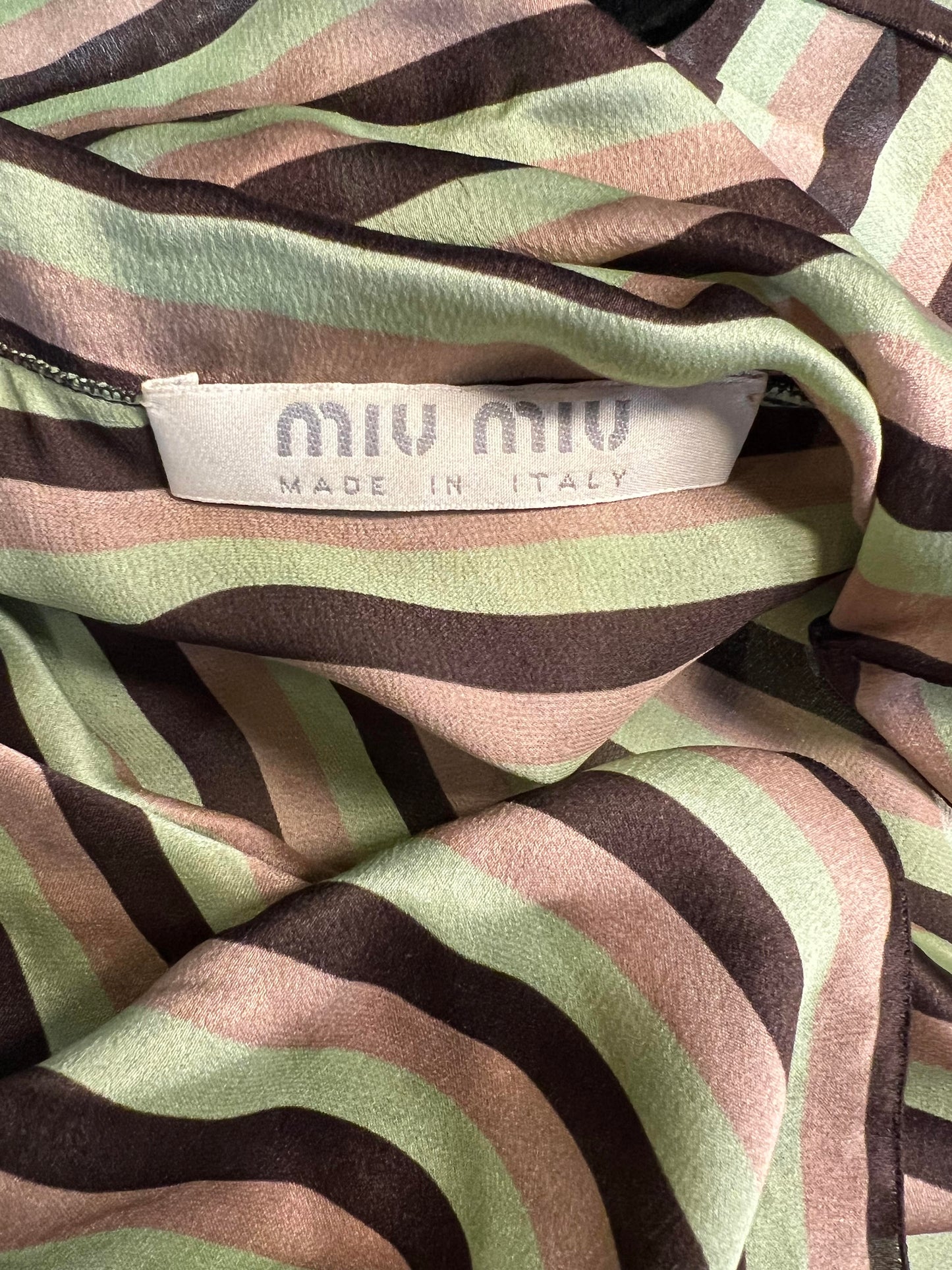 Vintage Miu Miu Silk Stripe Top