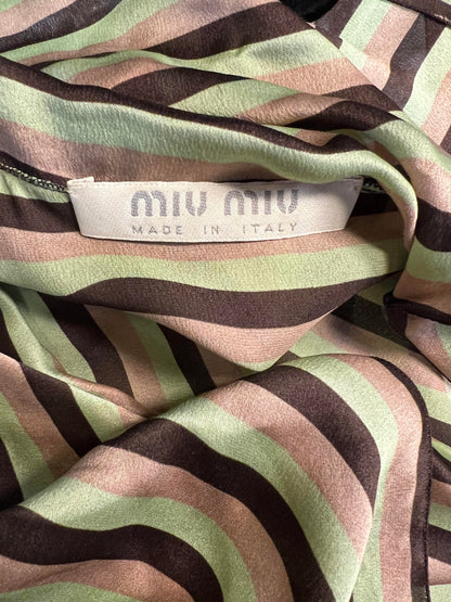 Vintage Miu Miu Silk Stripe Top