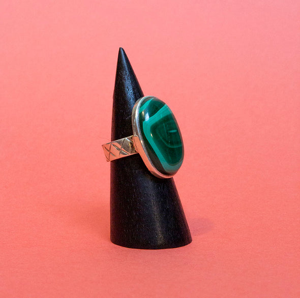 Malachite Ring  Sz 9